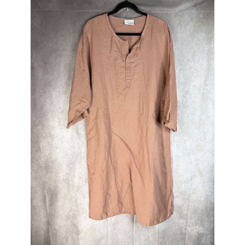 Parachute Linen House Midi Lounge Oversized Dress In Mauve Women Size M